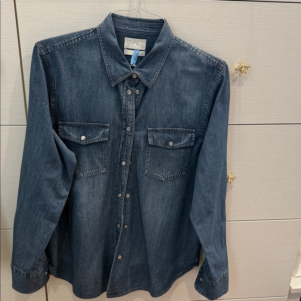 J. Crew Dark Blue Casual Button Down Shirt